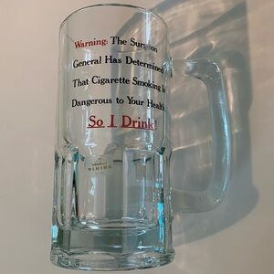 Vintage Novelty BEER MUG Surgeon General smoking drinking by Viking USA LARGE